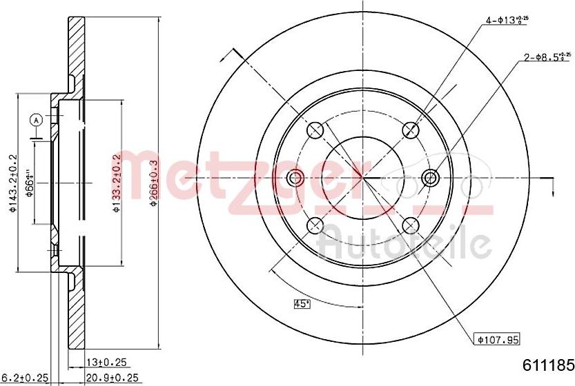 Metzger 6110185 - Brake Disc autospares.lv