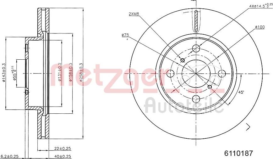 Metzger 6110187 - Brake Disc autospares.lv