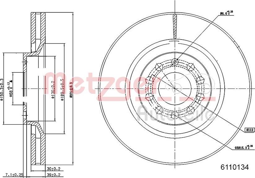 Metzger 6110134 - Brake Disc autospares.lv