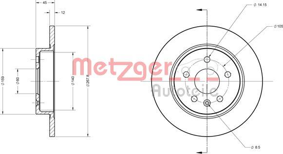 Metzger 6110130 - Brake Disc autospares.lv