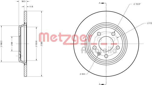 Metzger 6110125 - Brake Disc autospares.lv