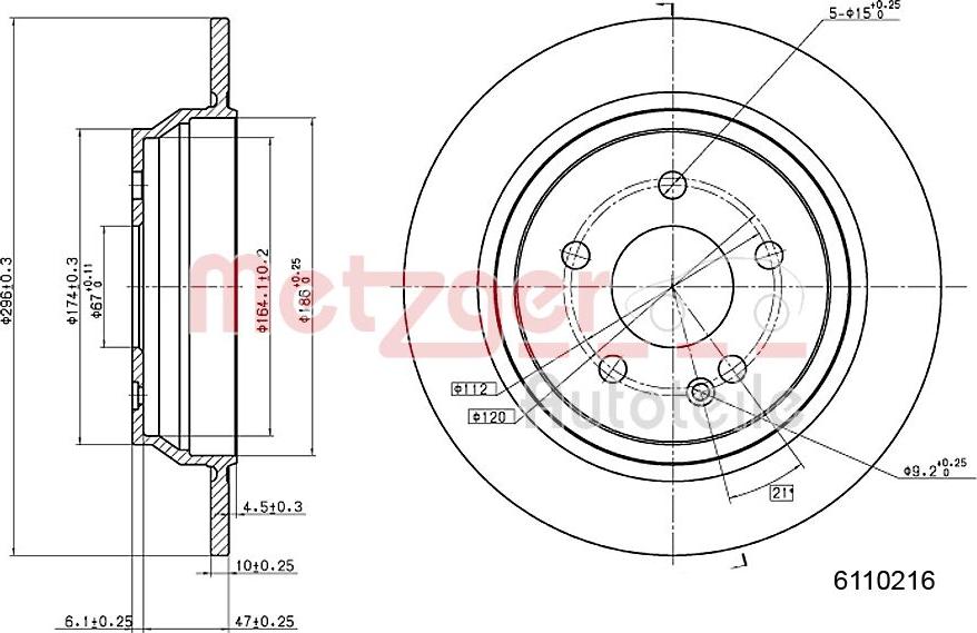 Metzger 6110126 - Brake Disc autospares.lv