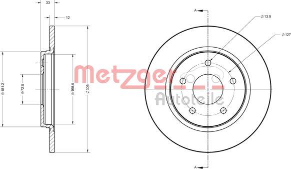 Metzger 6110120 - Brake Disc autospares.lv