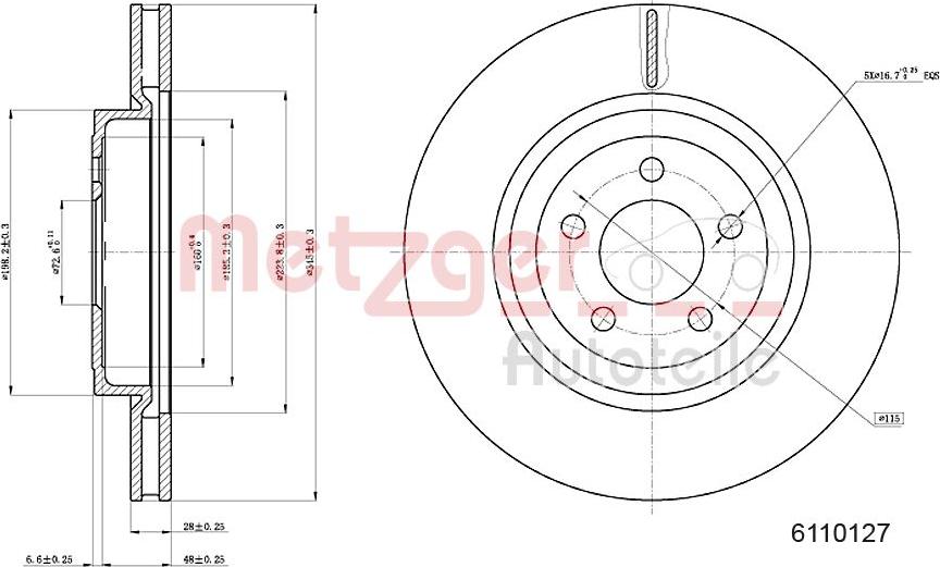 Metzger 6110127 - Brake Disc autospares.lv