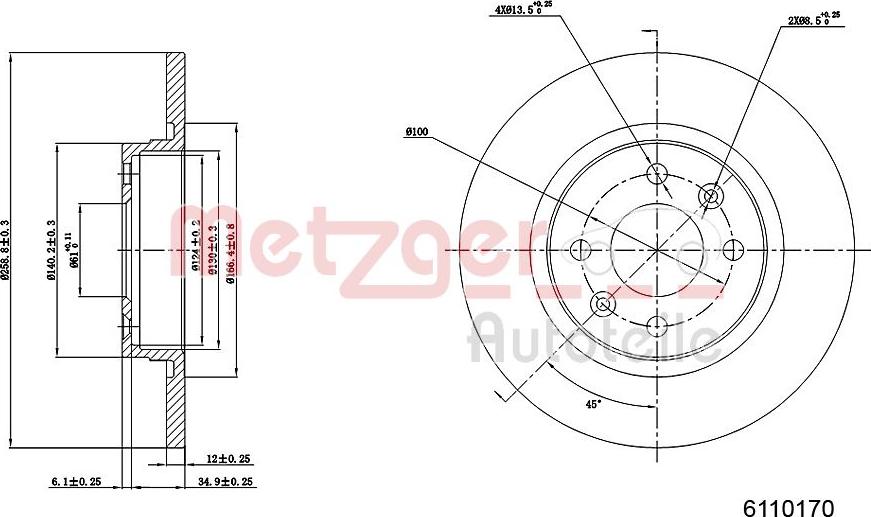 Metzger 6110170 - Brake Disc autospares.lv