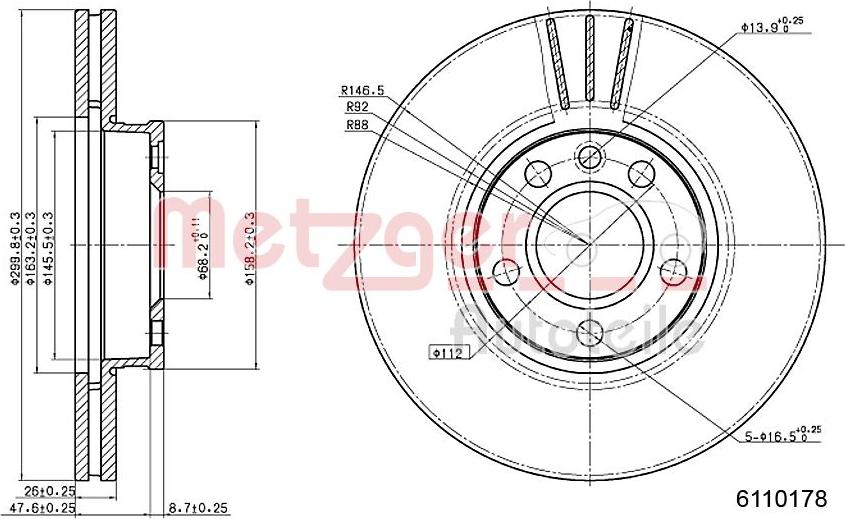 Metzger 6110178 - Brake Disc autospares.lv