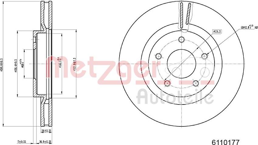 Metzger 6110177 - Brake Disc autospares.lv