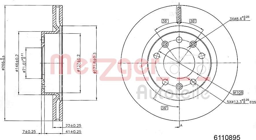 Metzger 6110895 - Brake Disc autospares.lv