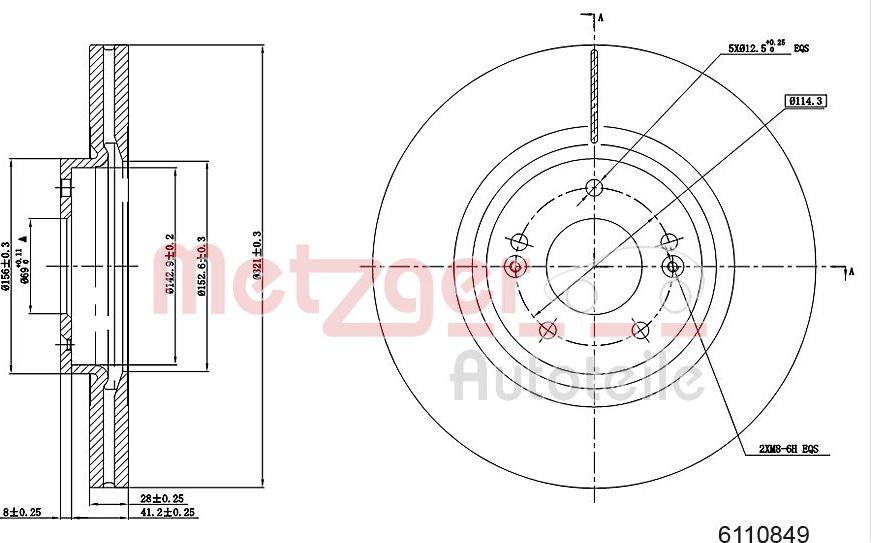 Metzger 6110849 - Brake Disc autospares.lv