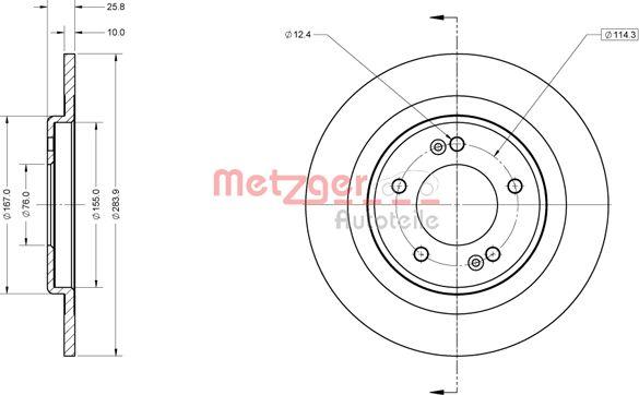 Metzger 6110846 - Brake Disc autospares.lv