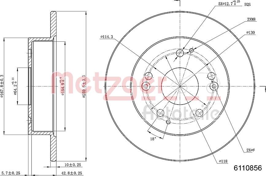 Metzger 6110856 - Brake Disc autospares.lv