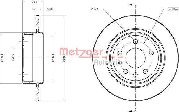 Metzger 6110865 - Brake Disc autospares.lv