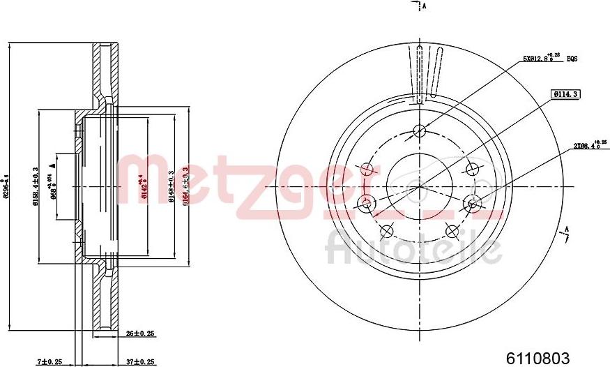 Metzger 6110803 - Brake Disc autospares.lv