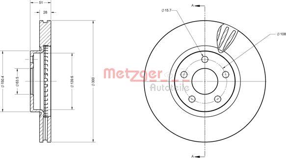 Metzger 6110814 - Brake Disc autospares.lv