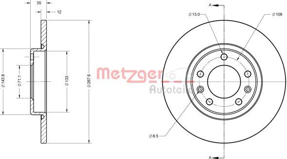 Metzger 6110815 - Brake Disc autospares.lv