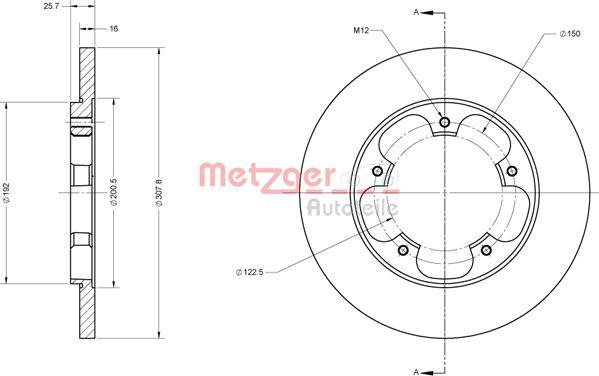 Metzger 6110816 - Brake Disc autospares.lv