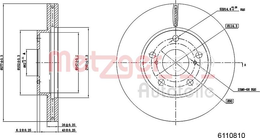 Metzger 6110810 - Brake Disc autospares.lv