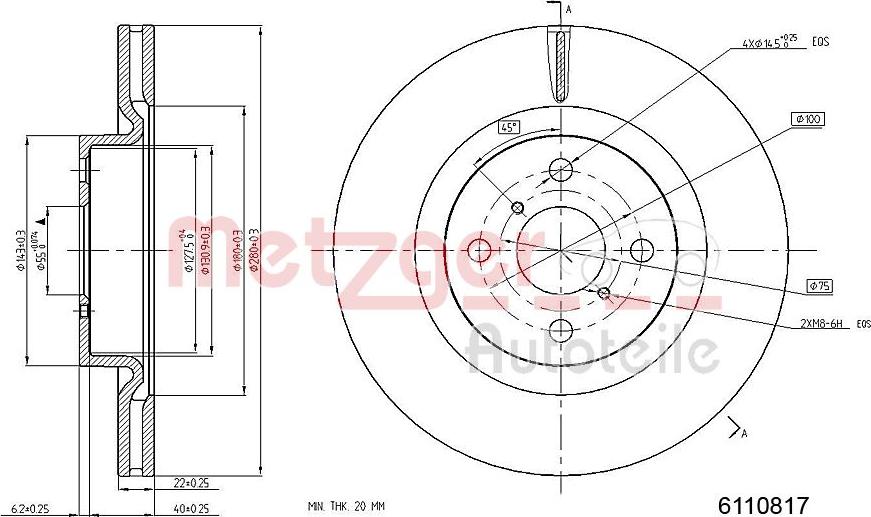 Metzger 6110817 - Brake Disc autospares.lv