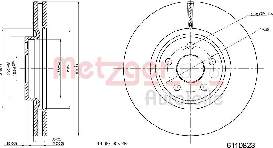 Metzger 6110823 - Brake Disc autospares.lv