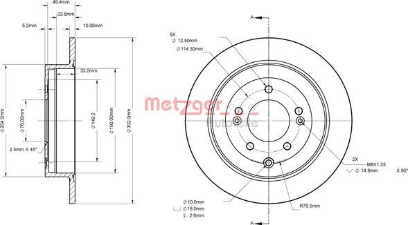 Metzger 6110879 - Brake Disc autospares.lv