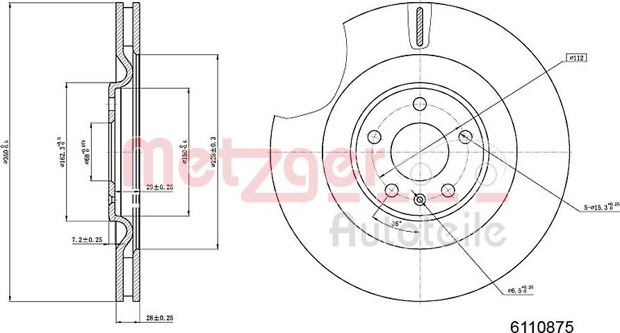 Metzger 6110875 - Brake Disc autospares.lv