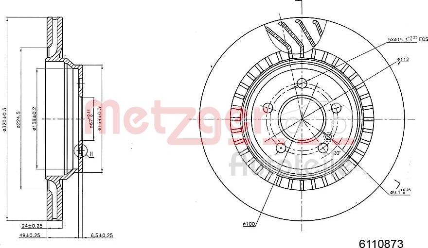 Metzger 6110873 - Brake Disc autospares.lv