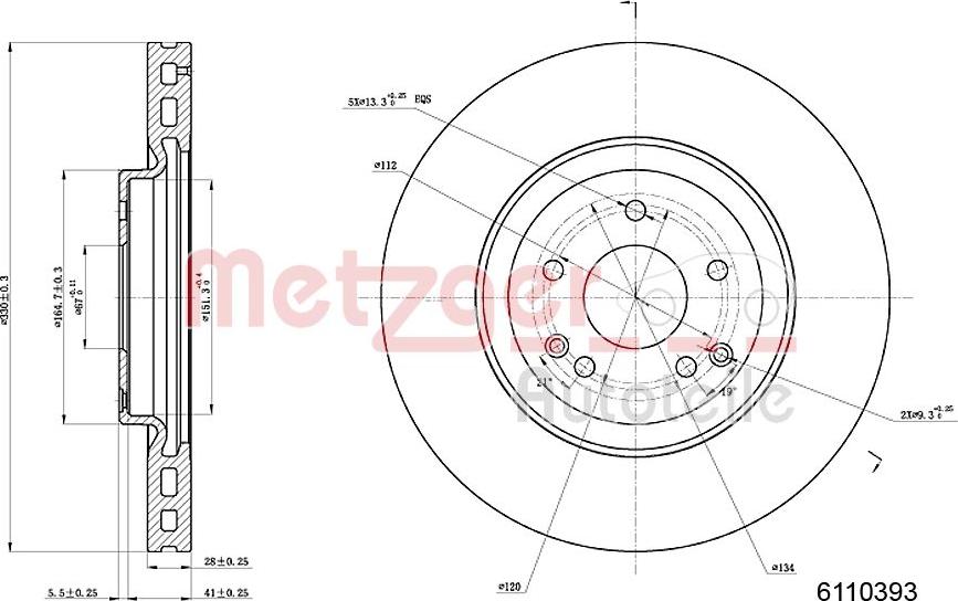 Metzger 6110393 - Brake Disc autospares.lv