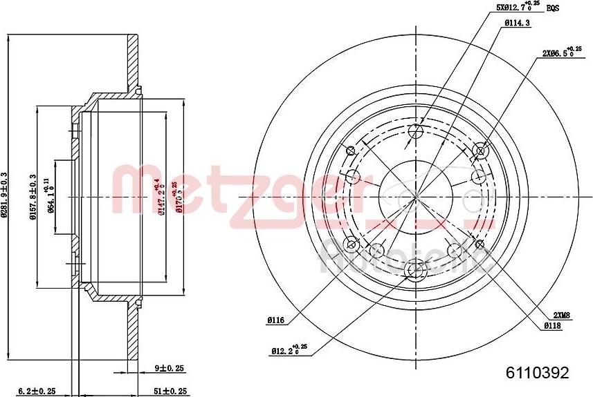 Metzger 6110392 - Brake Disc autospares.lv