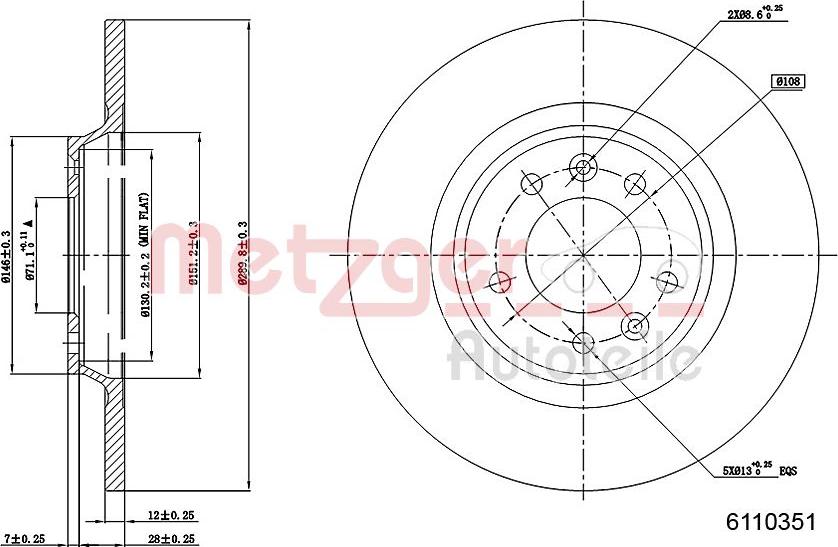 Metzger 6110351 - Brake Disc autospares.lv