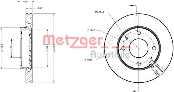 Metzger 6110358 - Brake Disc autospares.lv