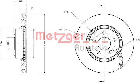 Metzger 6110304 - Brake Disc autospares.lv