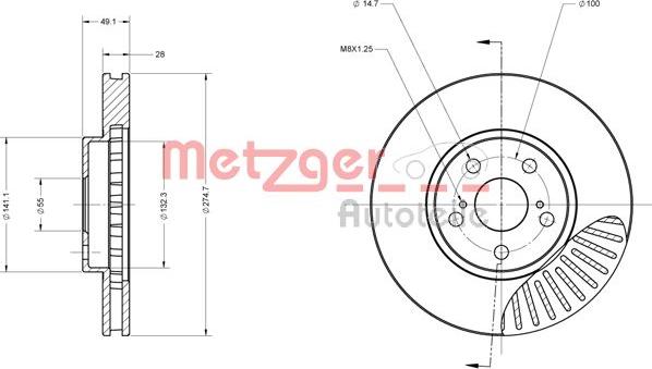 Metzger 6110315 - Brake Disc autospares.lv