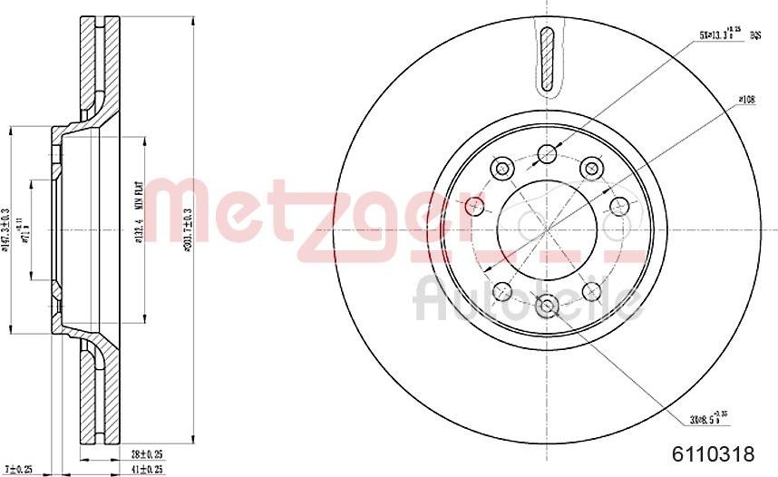 Metzger 6110318 - Brake Disc autospares.lv