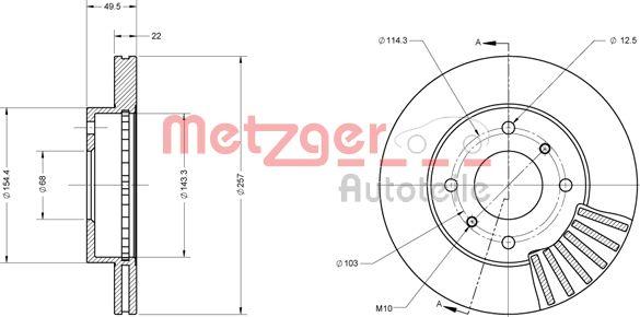Metzger 6110312 - Brake Disc autospares.lv