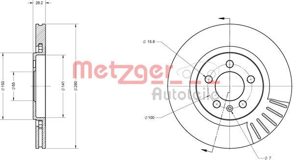 Metzger 6110385 - Brake Disc autospares.lv