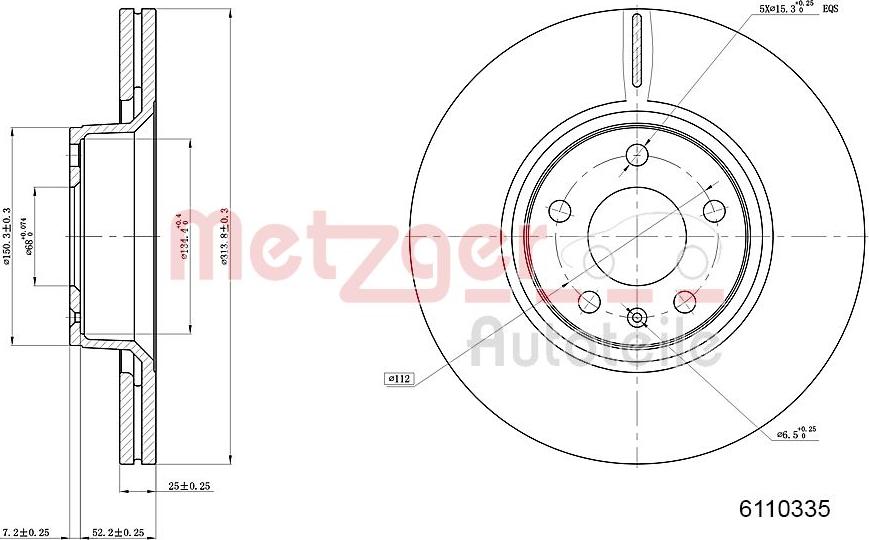 Metzger 6110335 - Brake Disc autospares.lv