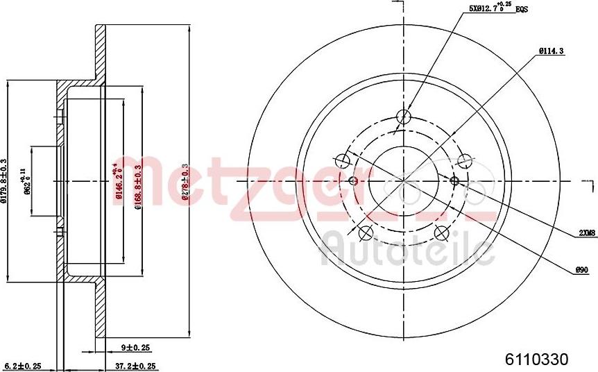 Metzger 6110330 - Brake Disc autospares.lv