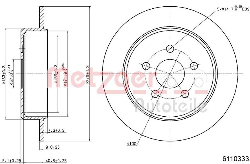 Metzger 6110333 - Brake Disc autospares.lv