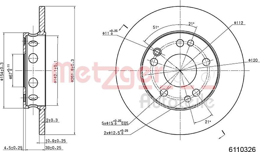 Metzger 6110326 - Brake Disc autospares.lv