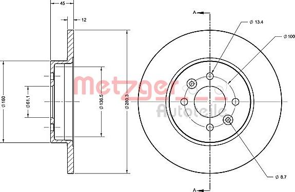 Metzger 6110321 - Brake Disc autospares.lv