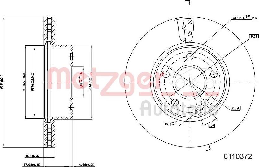 Metzger 6110327 - Brake Disc autospares.lv