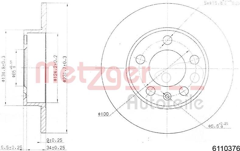 Metzger 6110376 - Brake Disc autospares.lv