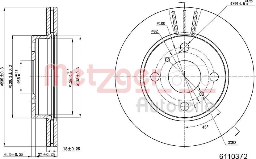 Metzger 6110372 - Brake Disc autospares.lv