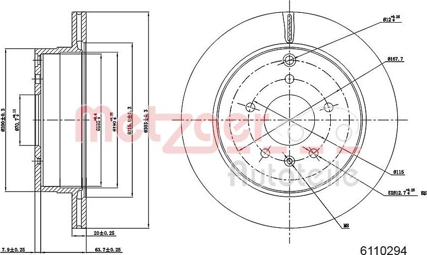 Metzger 6110294 - Brake Disc autospares.lv