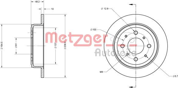 Metzger 6110244 - Brake Disc autospares.lv