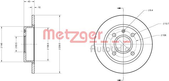 Metzger 6110243 - Brake Disc autospares.lv