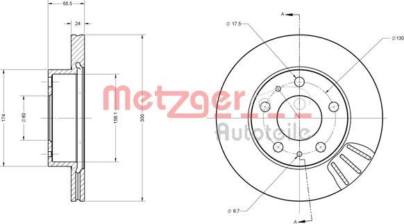 Metzger 6110252 - Brake Disc autospares.lv