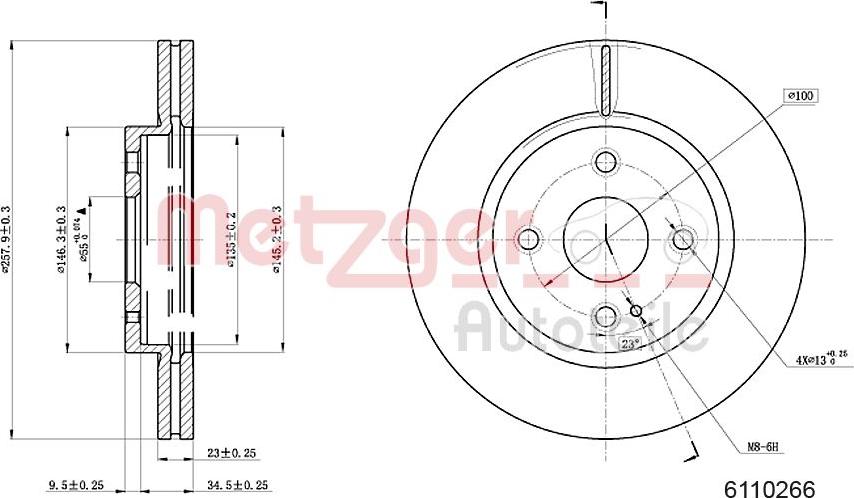 Metzger 6110266 - Brake Disc autospares.lv