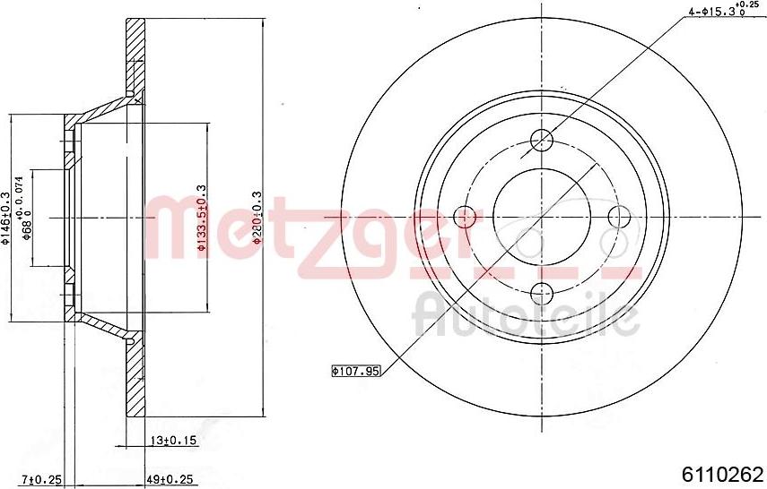 Metzger 6110262 - Brake Disc autospares.lv