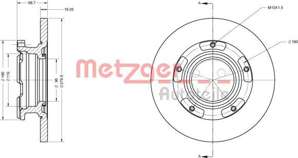 Metzger 6110205 - Brake Disc autospares.lv